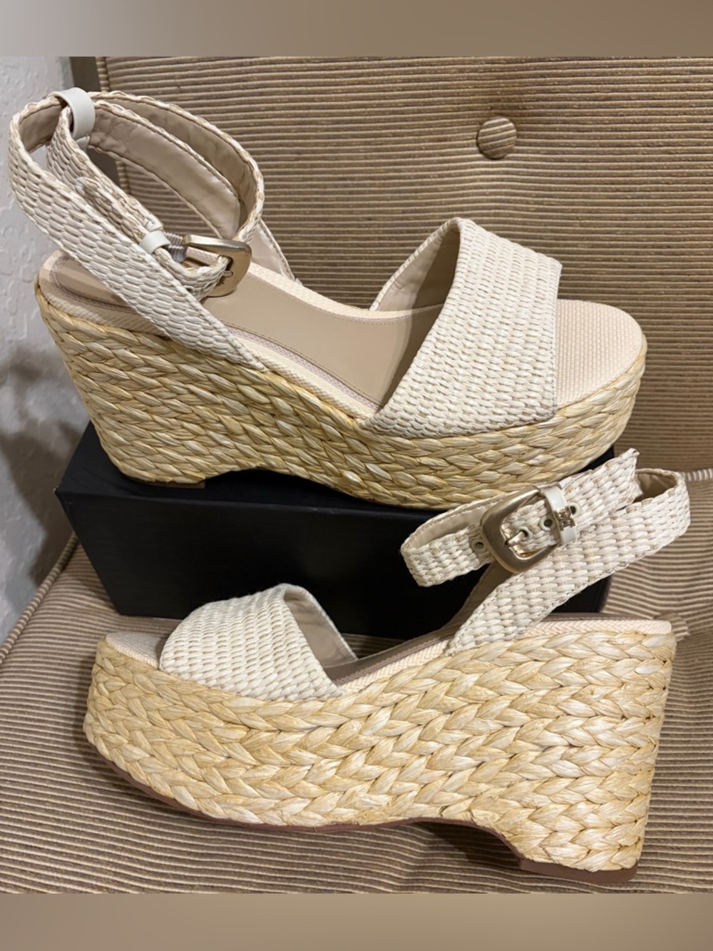 NWT Sam Edelman Women's April Ankle-Strap Espadrille Wedge Sandal - Size 9.5